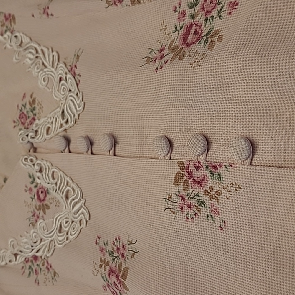 LIKE NEW VTG ULTRA DRESS Floral Kitschy Rose Print - Picture 6 of 14